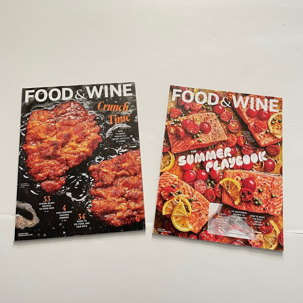 Lot of 2 Food & Wine MAGAZINES June 2024 Issue